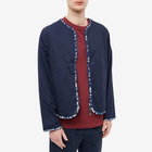 Universal Works Men's Reversible Liner Jacket in Indigo/White