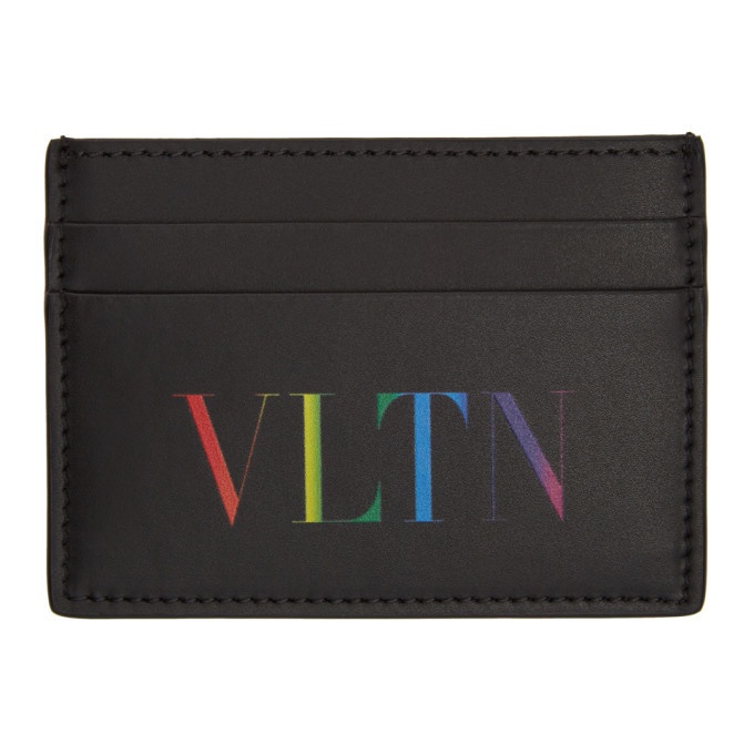 Photo: Valentino Black and Multicolor Valentino Garavani VLTN Card Holder