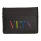 Valentino Black and Multicolor Valentino Garavani VLTN Card Holder