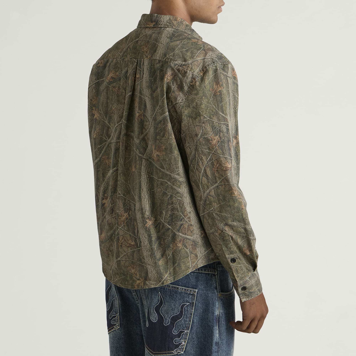 Butter Goods Men's Yard Shirt in Forest Camo