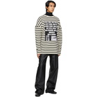 Raf Simons Off-White and Black Stripe Patches Sweater