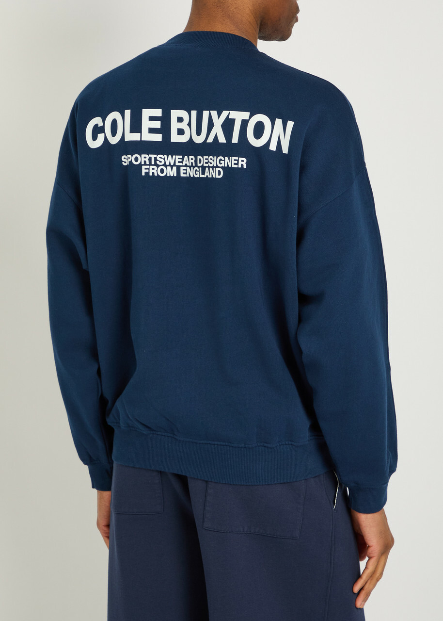 Cole Buxton Sportswear Logo-print Cotton Sweatshirt Navy