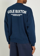 Cole Buxton Sportswear Logo-print Cotton Sweatshirt Navy