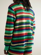 The Elder Statesman - Striped Crochet-Knit Cashmere Sweater - Multi