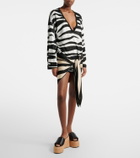 The Attico Knitted zebra-print minidress