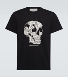 Alexander McQueen Skull embroidered cotton jersey T-shirt