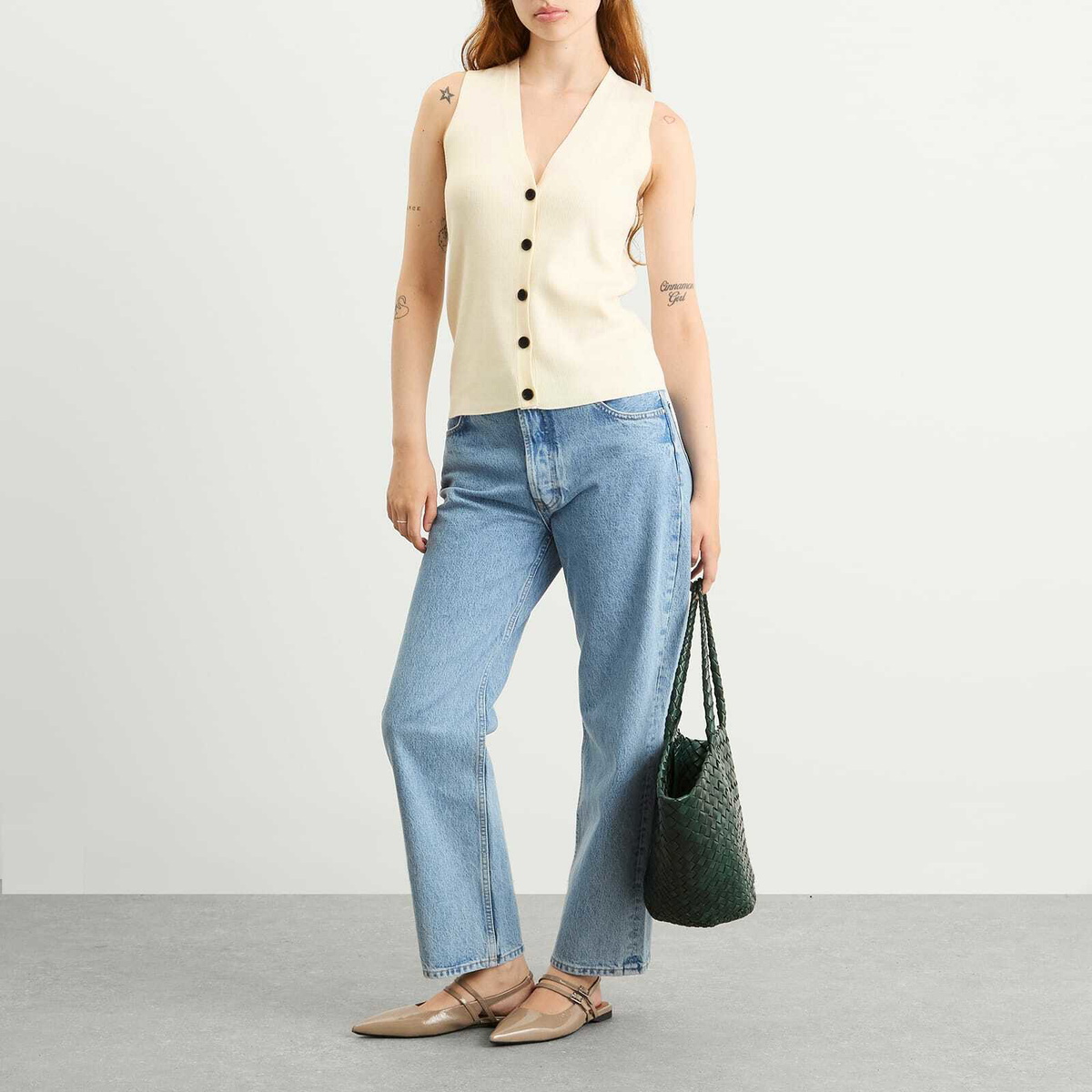 Anine Bing Women's Lawrence Knit Vest in Ivory