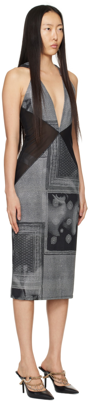 Miaou Black & White Joan Midi Dress