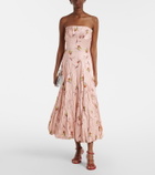 Emilia Wickstead Kaia floral satin bustier dress