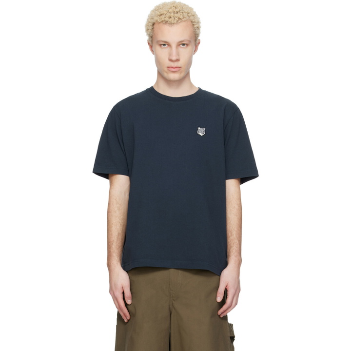 Photo: Maison Kitsuné Navy Fox Head Comfort T-shirt