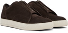 Lanvin Brown DBB1 Suede Zip Sneakers