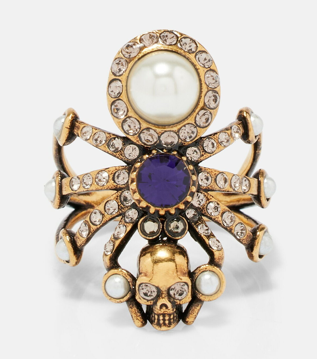 McQueen Spider embellished ring