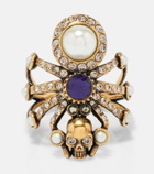 McQueen Spider embellished ring