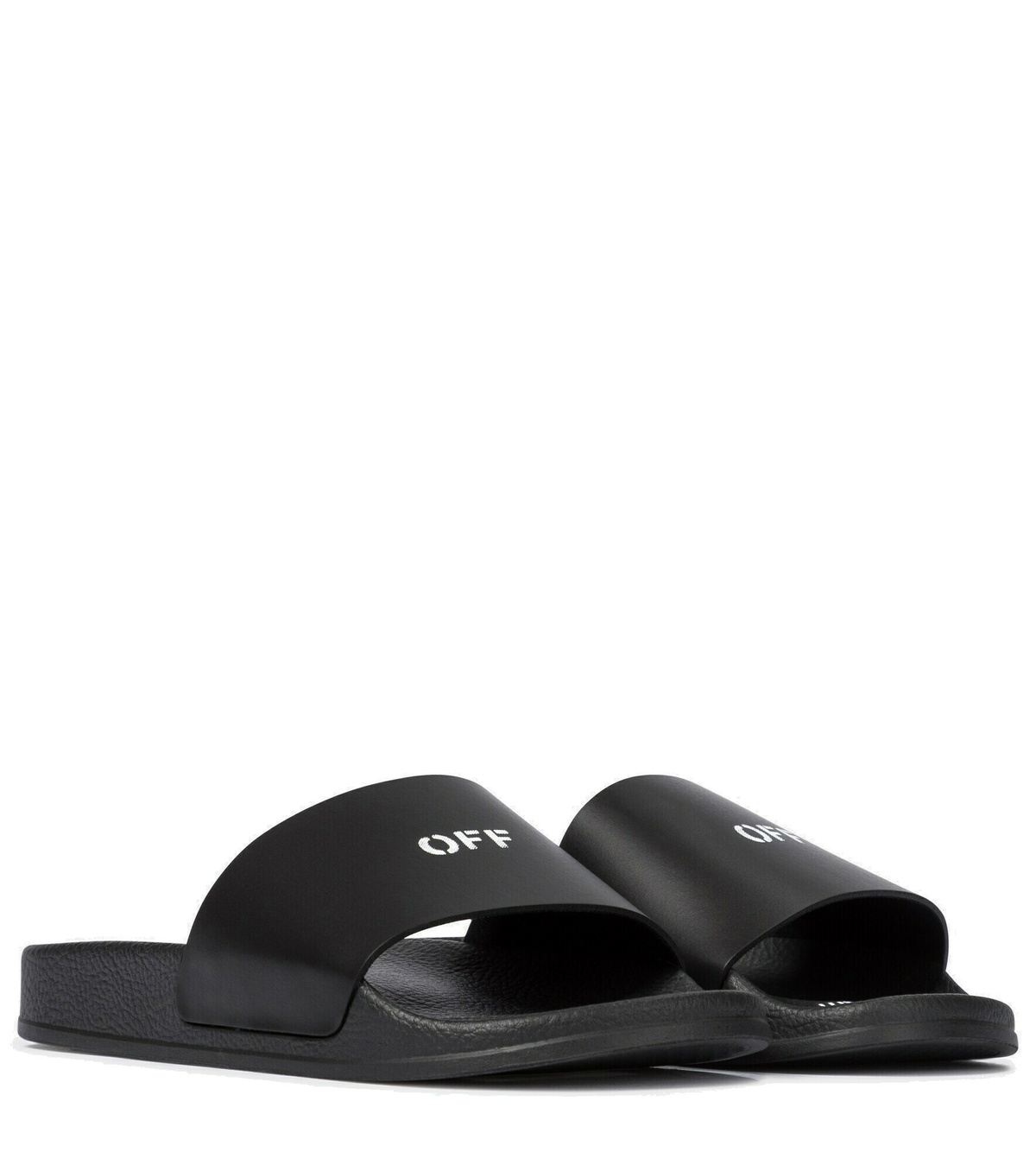 Off white logo online rubber slides