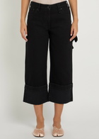Simone Rocha Turn-up Straight-leg Cropped Jeans Black