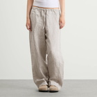 Deiji Studios Women's Double Waist Linen Pants in Haze Blue