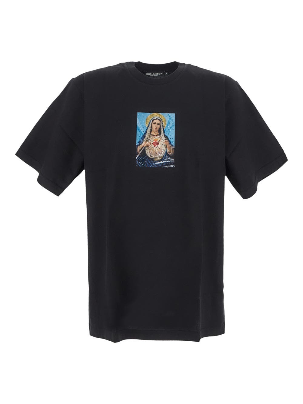 Dolce & Gabbana Strass Embellished Virgin Print T Shirt Dolce