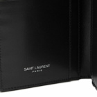 Saint Laurent Men's YSL Metal Logo Continental Wallet in Black/Silver