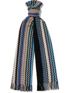 Missoni - Fringed Striped Crochet-Knit Wool Scarf
