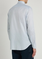 Canali Striped Cotton Shirt Blue