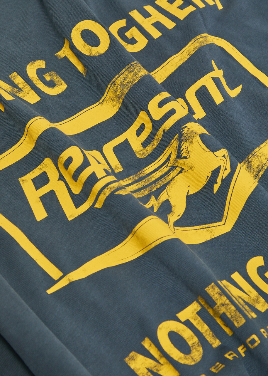 Represent Nothing Faster Printed Cotton T-shirt Indigo
