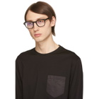Tom Ford Black Blue Block Clip-On Round Glasses