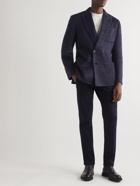 Brioni - Double-Breasted Brushed Alpaca and Wool-Blend Blazer - Blue