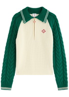Casablanca Logo Half-zip Wool-blend Jumper Green