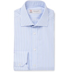 Turnbull & Asser - Light-Blue Slim-Fit Striped Cotton-Poplin Shirt - Blue