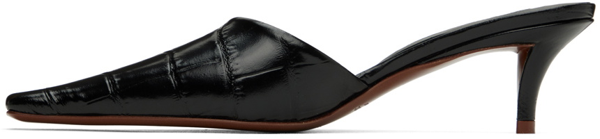 Jil Sander Black Square Toe Mules