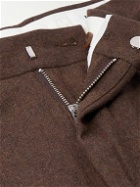 NN07 - Bill 1630 Tapered Cropped Pleated Wool-Blend Twill Trousers - Brown