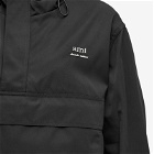 AMI Paris Women's Hooded Ami Windbreaker Jacket in Black