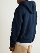 Noah - Logo-Appliquéd Cotton-Jersey Zip-Up Hoodie - Blue