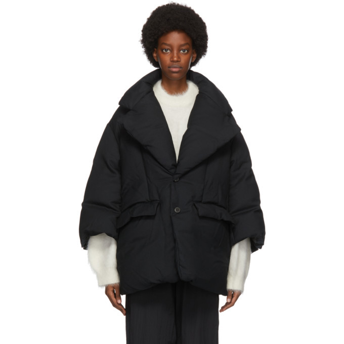 Photo: Fumito Ganryu Black Down Lapelled Coat