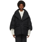 Fumito Ganryu Black Down Lapelled Coat