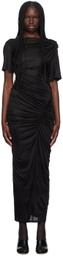 Atlein Black Asymmetric Maxi Dress