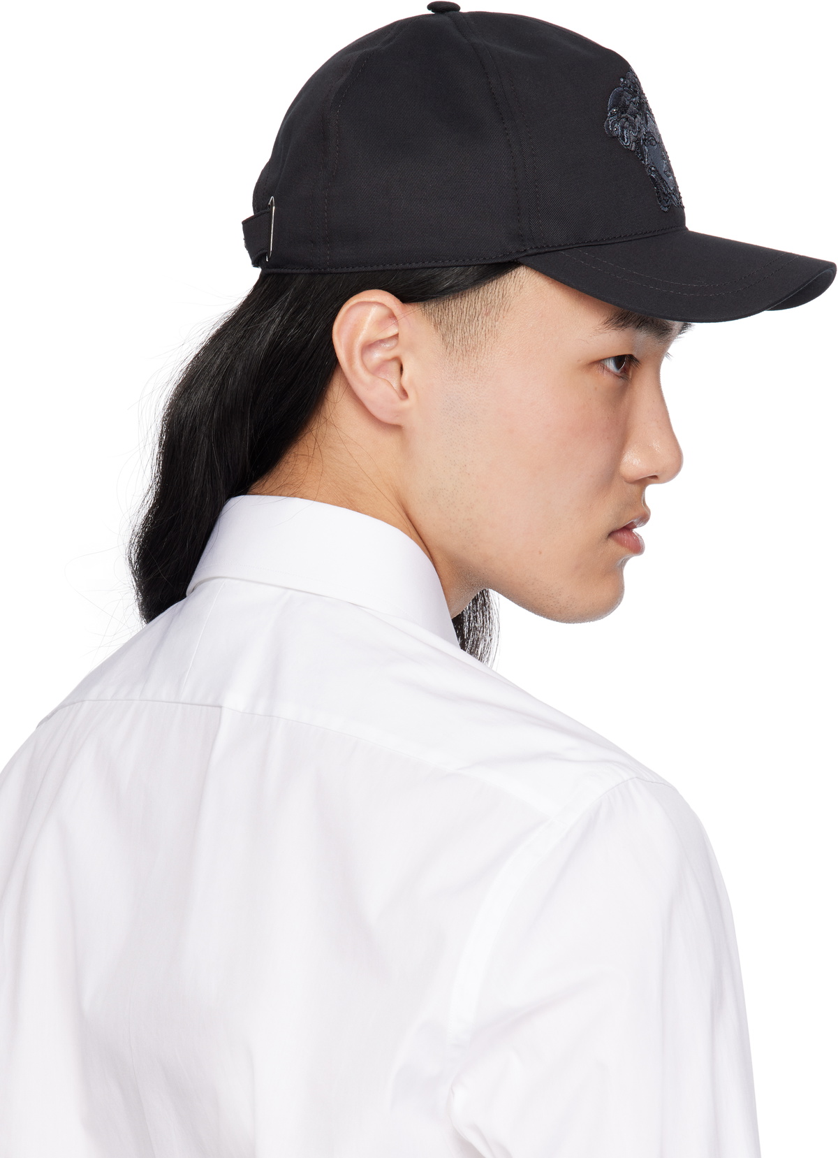 Versace Black Embroidered Medusa Baseball Cap