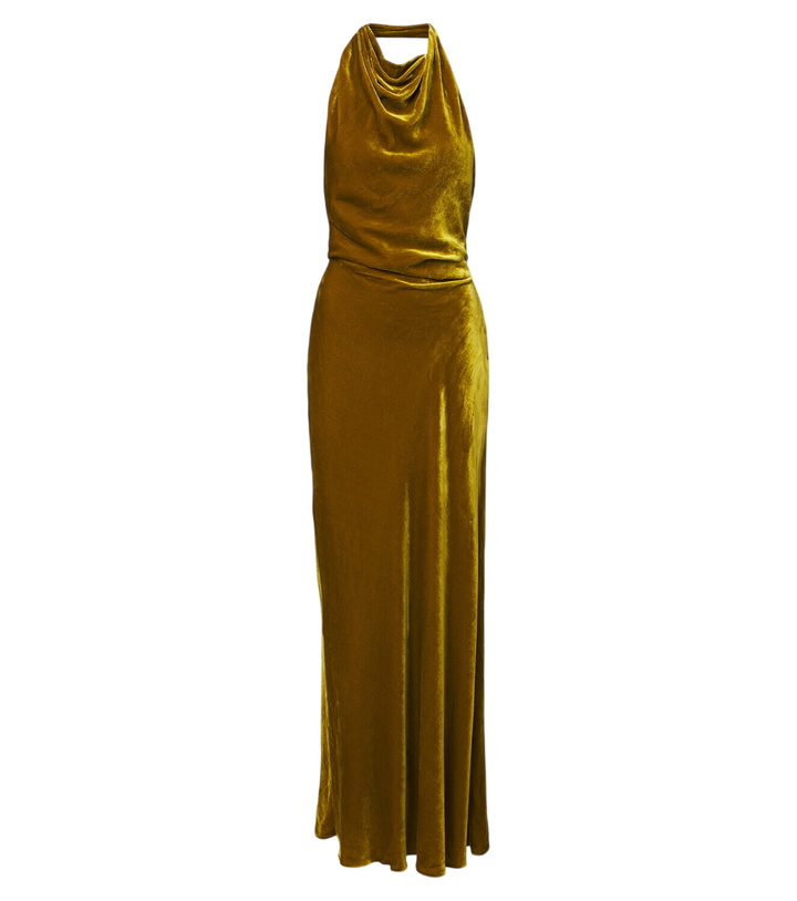 Photo: Simkhai Reannon draped open-back velvet gown