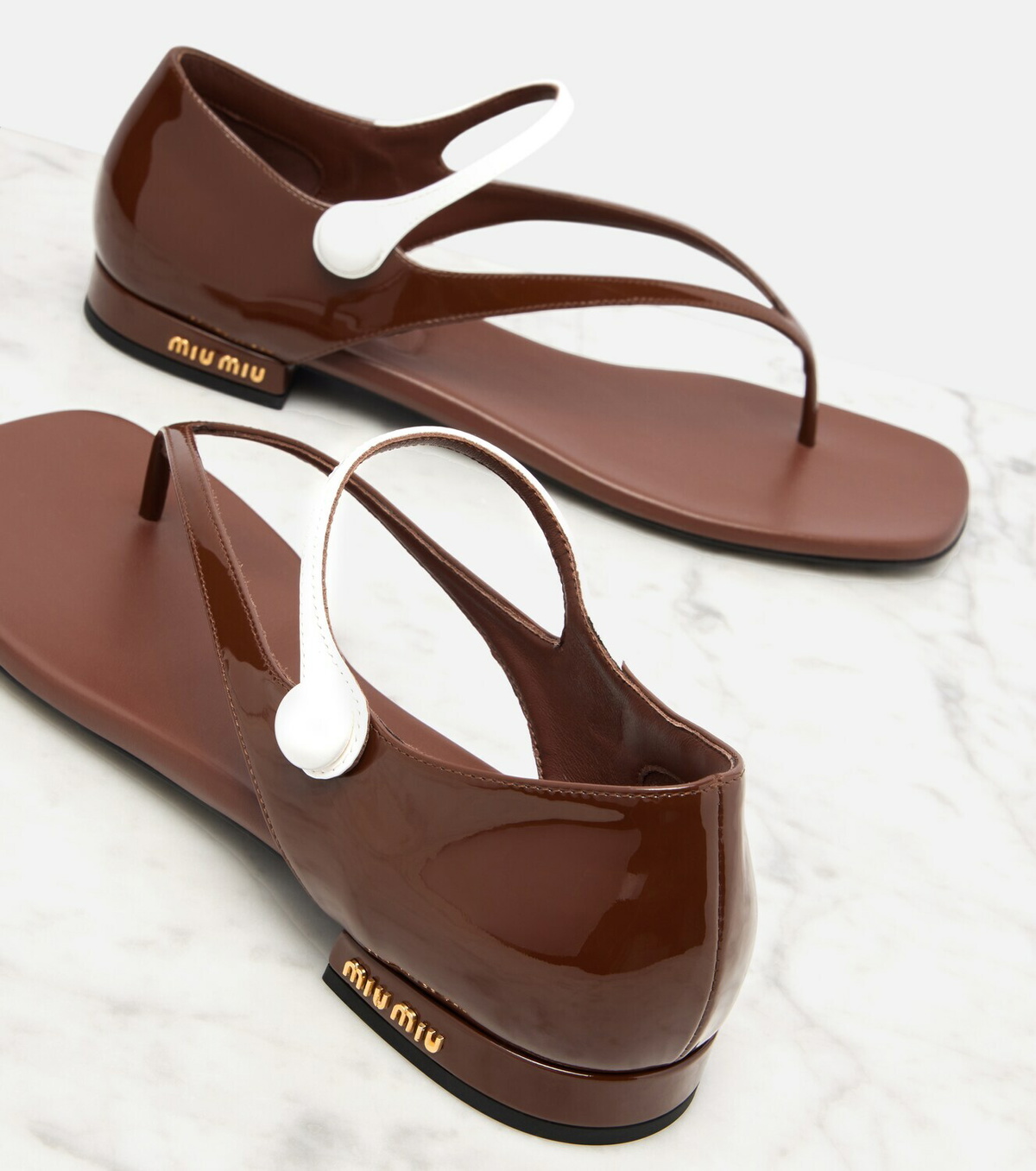 Miu Miu Leather thong sandals