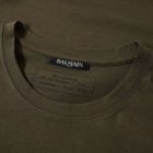 Balmain Flocked Logo Print Tee