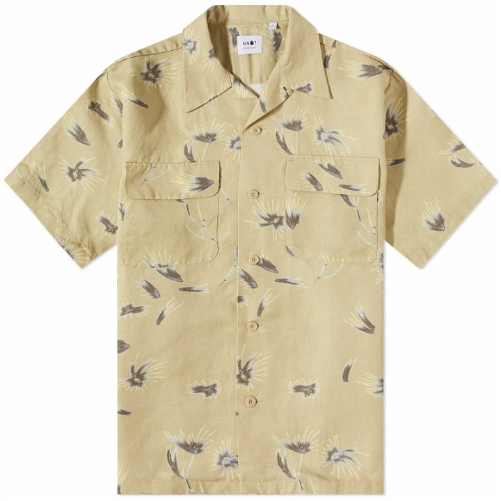 Photo: NN07 Men's Daniel Floral Vacation Shirt in Pale Olive
