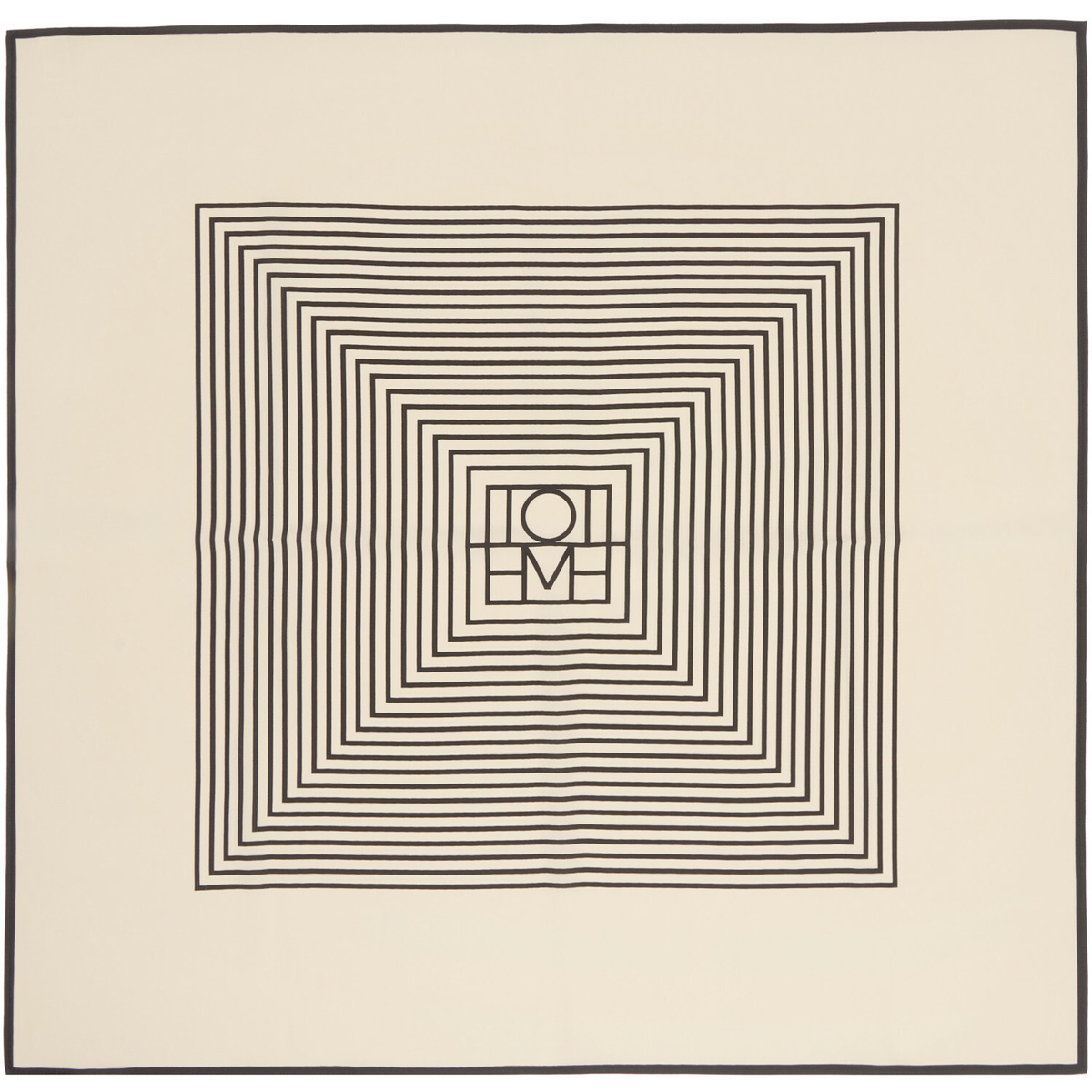 TOTEME Beige Centered Monogram Silk Scarf