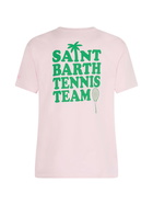 MC2 Saint Barth Pink Cotton T-shirt With St Barth Tennis Team Print