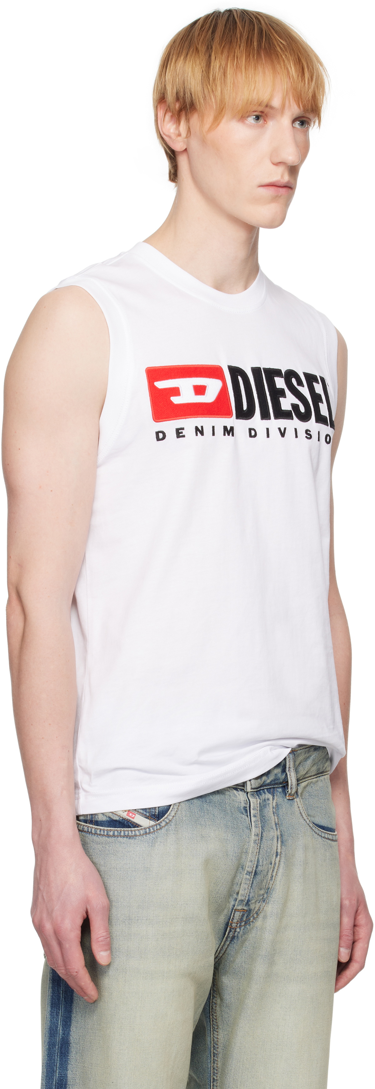 Diesel White T-Isco-Div Tank Top Diesel