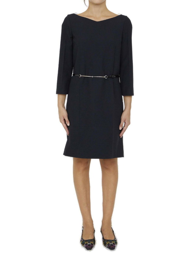 Photo: Gucci Sweetheart Neck Midi Dress