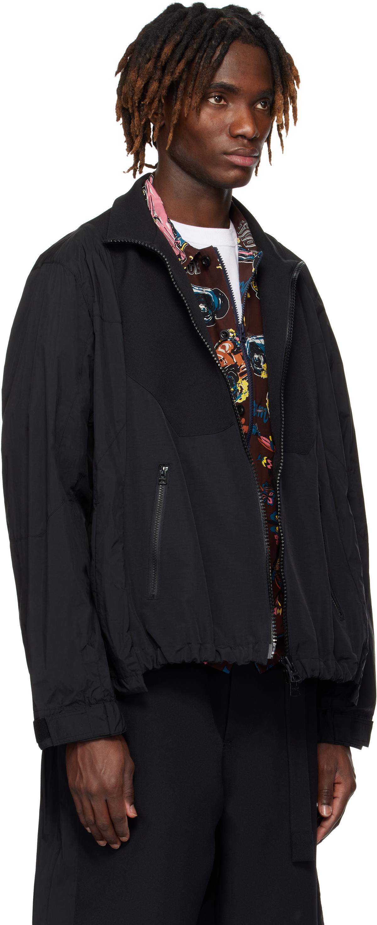 sacai Black Matelasse Twill Mix Jacket Sacai