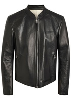 Tom Ford Stand-collar Leather Biker Jacket Black And White