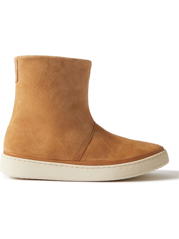 Photo: Mulo - Shearling-Lined Waxed-Suede Ankle Boots - Brown
