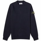 Stone Island Men's Reverse Seam Lambswool Crew Knit in Navy Blue