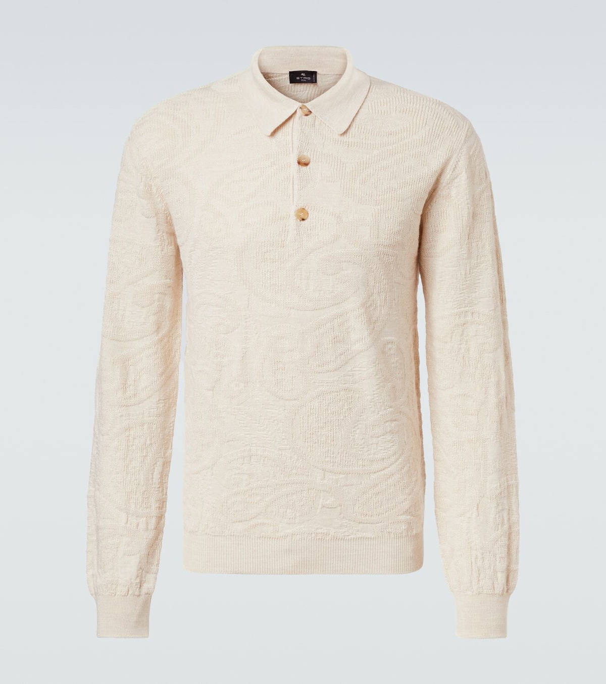 Etro Jacquard wool-blend polo sweater